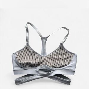 Bombshell Sportswear Off White Mesh Sports Bra
